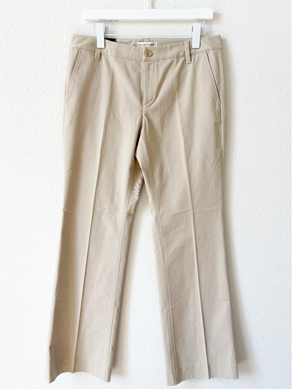 Banana Republic Cotton Straight Leg Trousers Chino Neutral Size 10